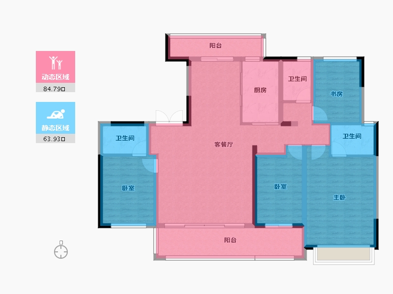 湖南省-长沙市-龙湖·春江天曜二期-134.29-户型库-动静分区