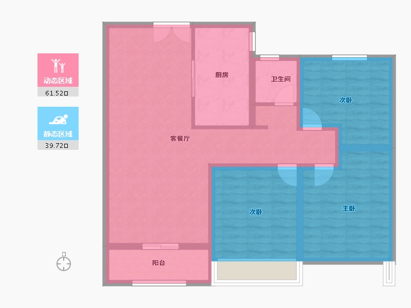 河南省-平顶山市-鲁山县幸福城壹号院-90.40-户型库-动静分区