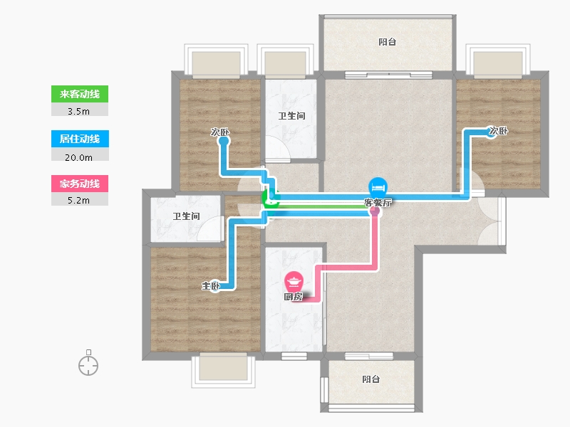 广东省-梅州市-雅涛豪苑-91.80-户型库-动静线