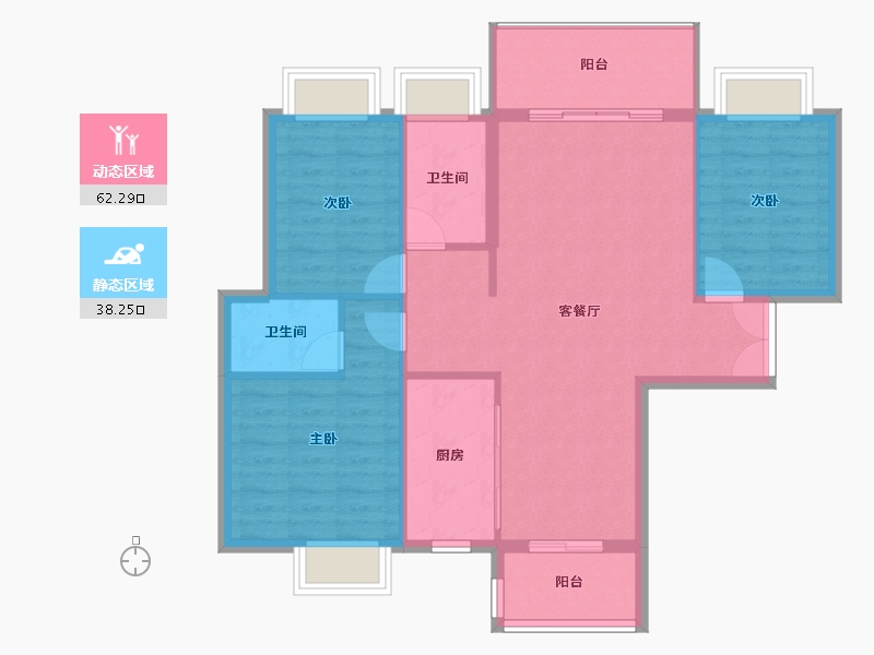 广东省-梅州市-雅涛豪苑-91.80-户型库-动静分区