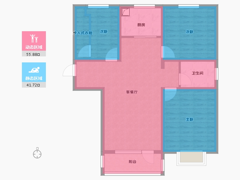 河北省-廊坊市-中远·佳成时代-86.33-户型库-动静分区