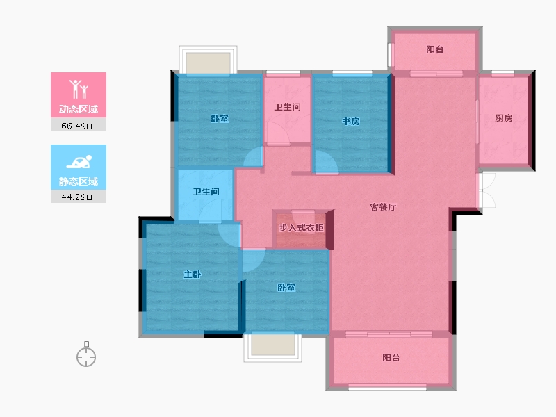 福建省-龙岩市-客都汇·金岸佳园-100.13-户型库-动静分区