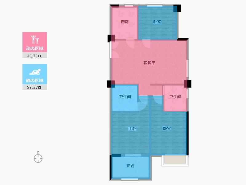 浙江省-温州市-金洋半岛-118.00-户型库-动静分区