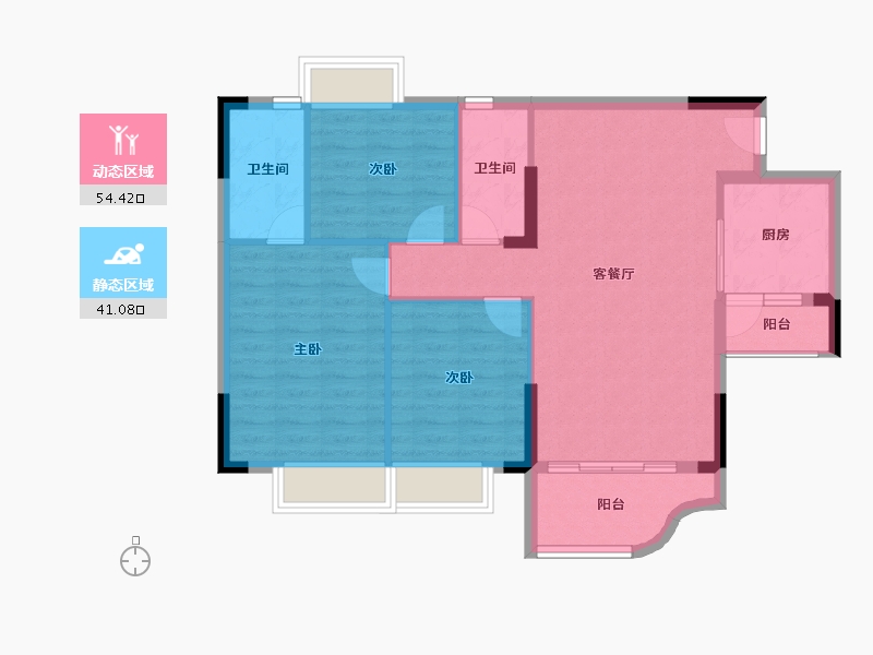 广东省-阳江市-幸福家园三期智慧城-86.49-户型库-动静分区