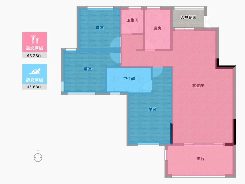 福建省-龙岩市-客都汇·金岸佳园-107.05-户型库-动静分区