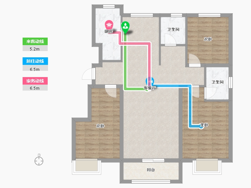 辽宁省-铁岭市-金城·山水源著-91.74-户型库-动静线