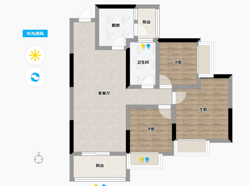 贵州省-铜仁市-铜仁·恒大山湖郡-71.34-户型库-采光通风