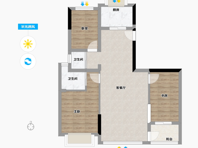 福建省-龙岩市-厦鑫·博览佰院-71.20-户型库-采光通风