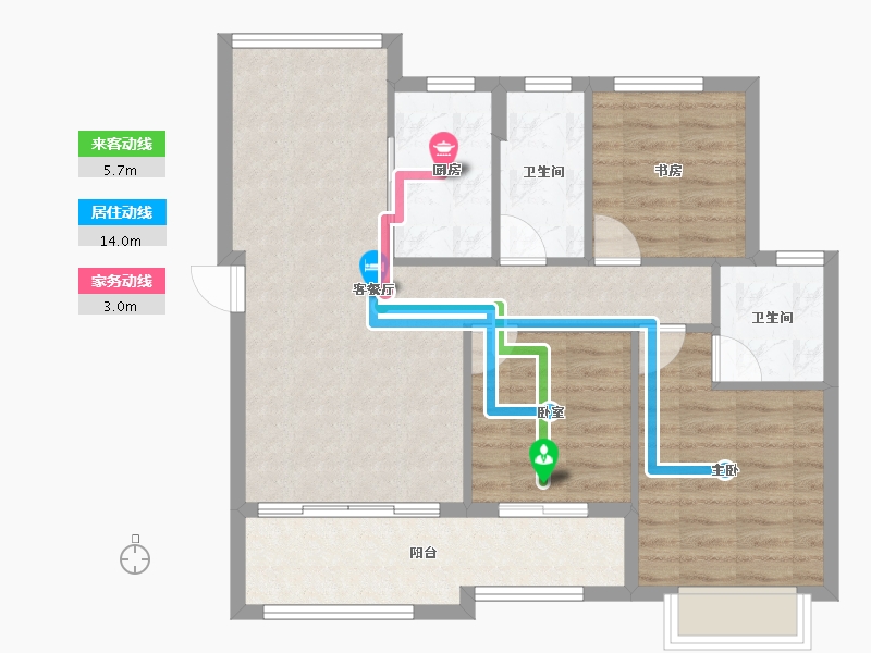 福建省-龙岩市-武平澜郡悦湖-80.00-户型库-动静线