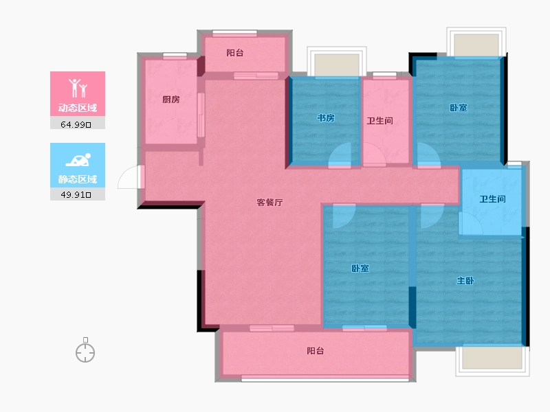 江西省-上饶市-富力西溪悦居-102.40-户型库-动静分区