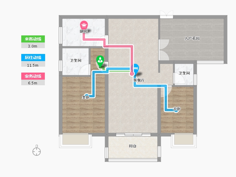 江西省-上饶市-安厦·带湖雅苑-87.90-户型库-动静线