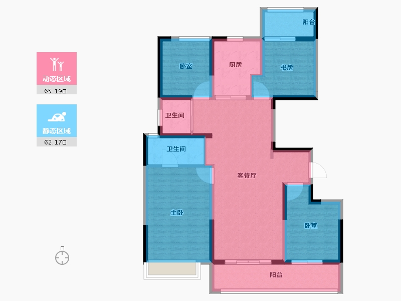 河南省-郑州市-万科·未来时光-114.41-户型库-动静分区