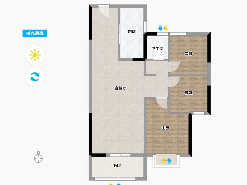 福建省-福州市-桂景城-88.00-户型库-采光通风