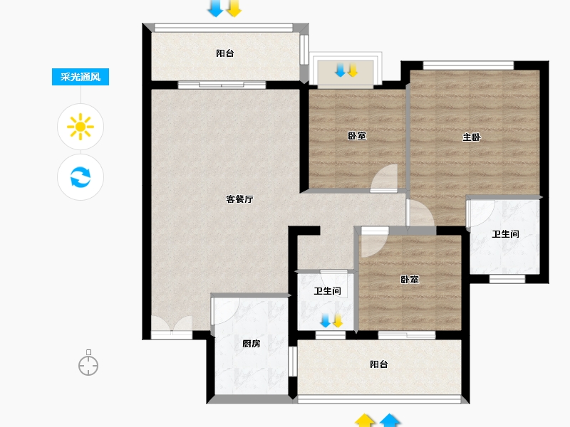 广西壮族自治区-防城港市-智仁家园-93.07-户型库-采光通风