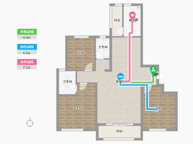 辽宁省-盘锦市-富盈·海滨新城-103.40-户型库-动静线