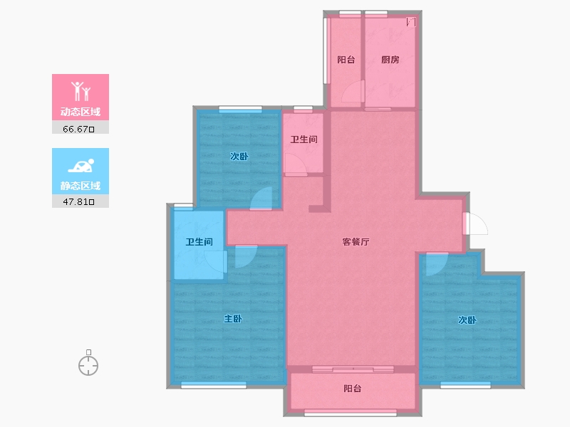 辽宁省-盘锦市-富盈·海滨新城-103.40-户型库-动静分区