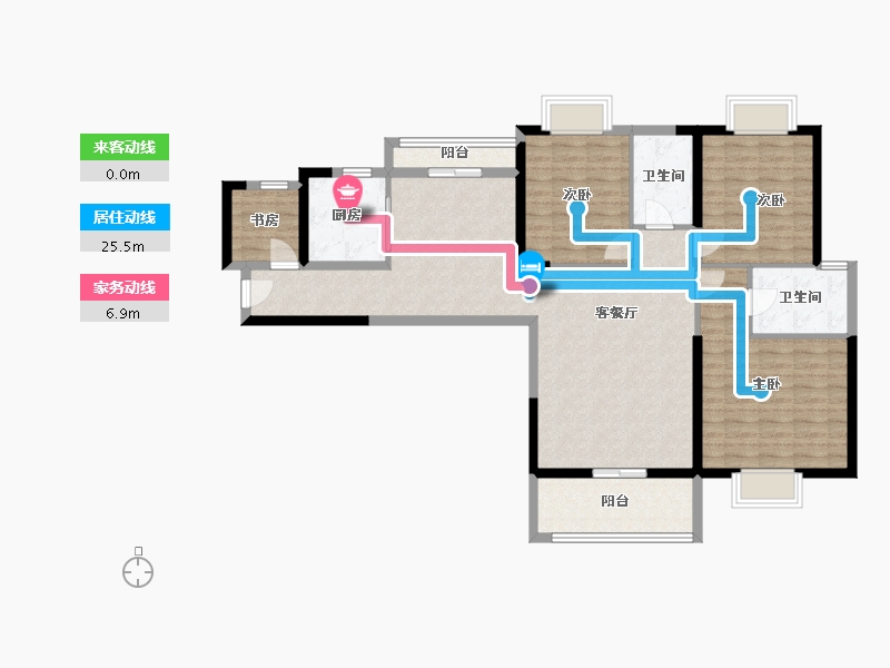 湖北省-荆州市-纳海翡丽-113.86-户型库-动静线