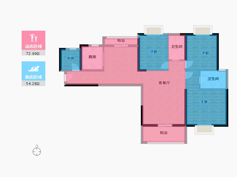 湖北省-荆州市-纳海翡丽-113.86-户型库-动静分区