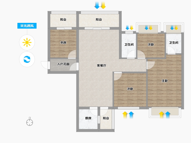 广西壮族自治区-柳州市-万兴中央城-97.66-户型库-采光通风