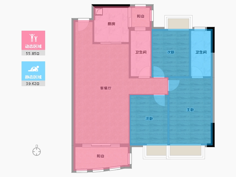 广东省-阳江市-平冈新城-86.78-户型库-动静分区