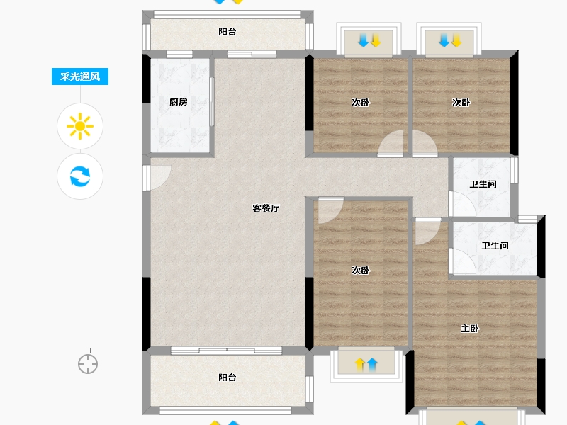 广东省-梅州市-熙和湾客天下-114.41-户型库-采光通风