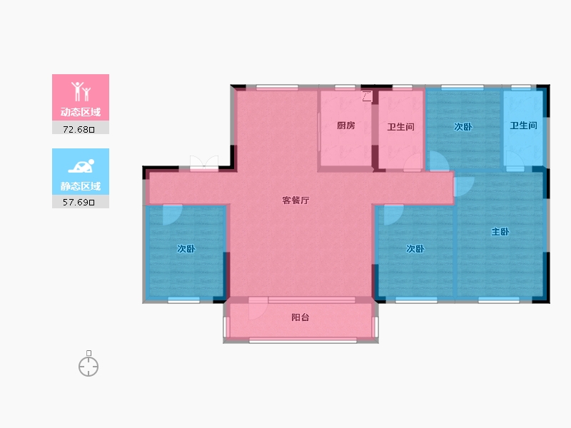 辽宁省-葫芦岛市-宏达翰林苑-117.60-户型库-动静分区