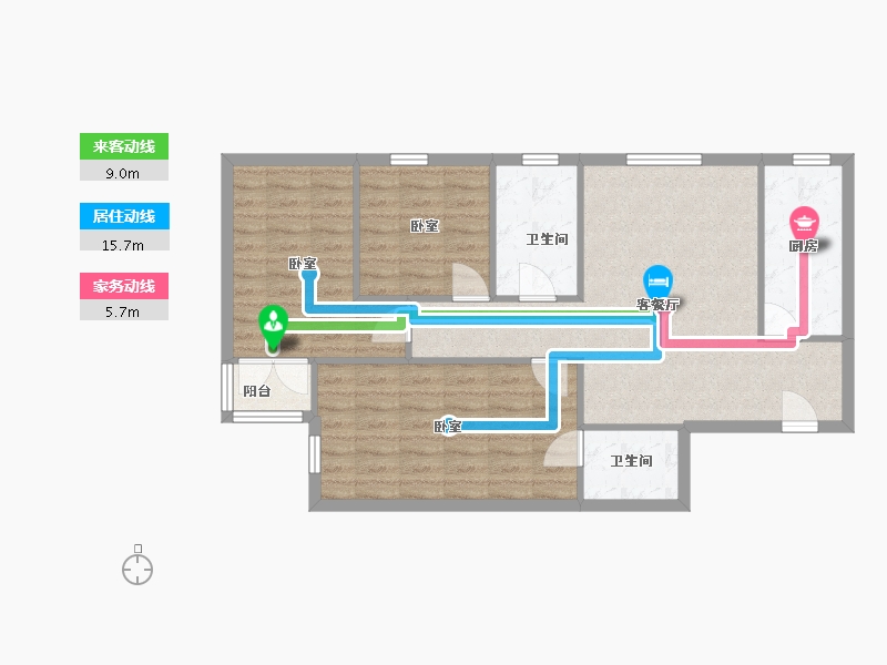 北京-北京市-公园6号-88.00-户型库-动静线