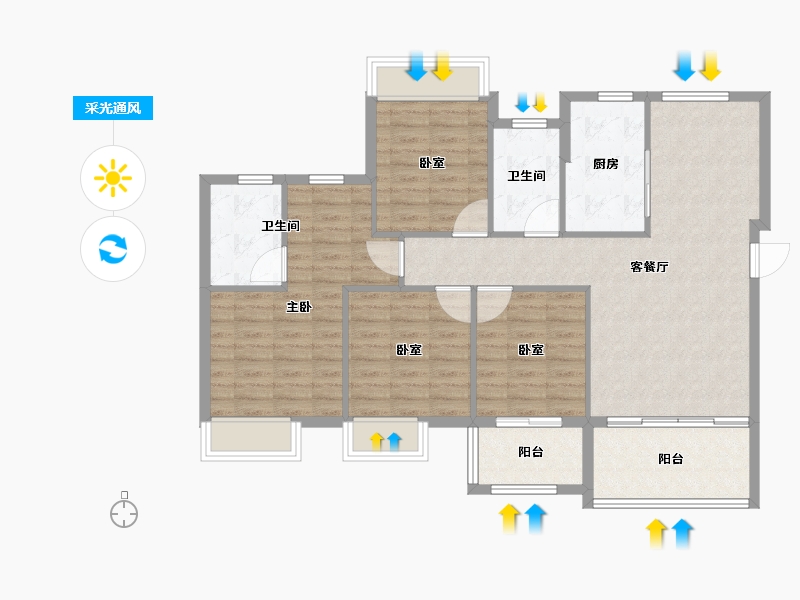 福建省-龙岩市-武平澜郡悦湖-101.00-户型库-采光通风