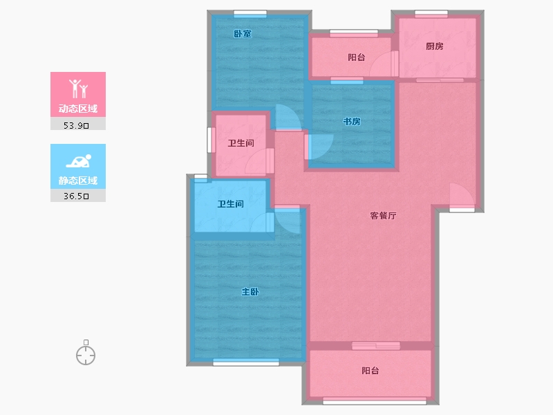 湖南省-怀化市-岳麓欧城一期-89.00-户型库-动静分区