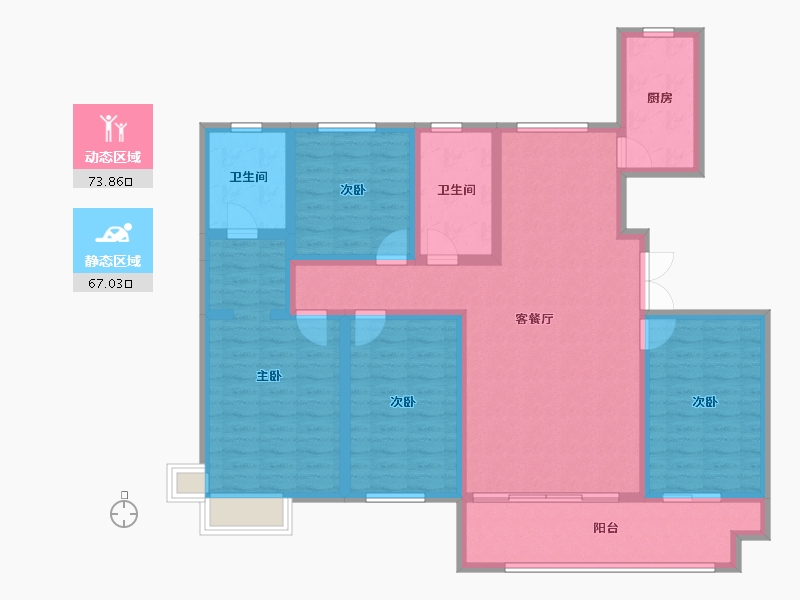 山东省-临沂市-房源·金域上府-125.73-户型库-动静分区