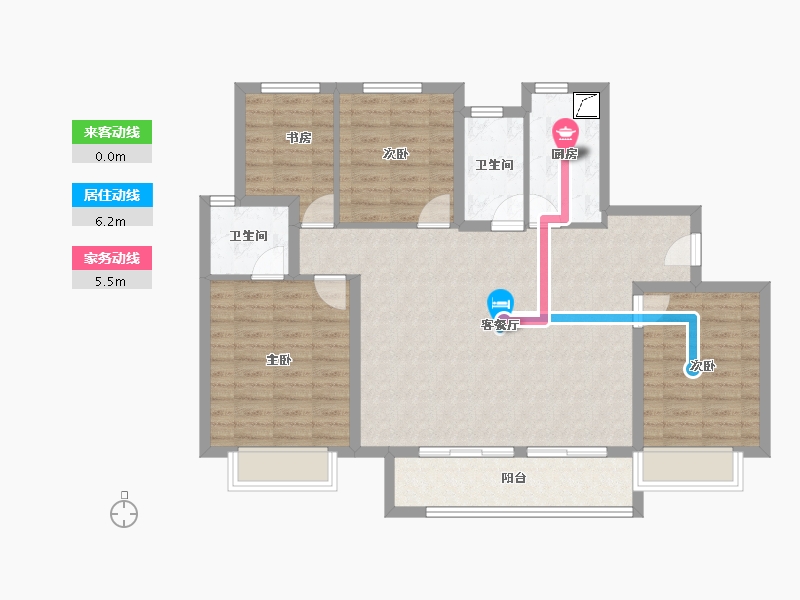 江苏省-苏州市-中骏云景台-102.64-户型库-动静线