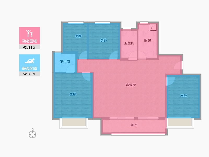 江苏省-苏州市-中骏云景台-102.64-户型库-动静分区