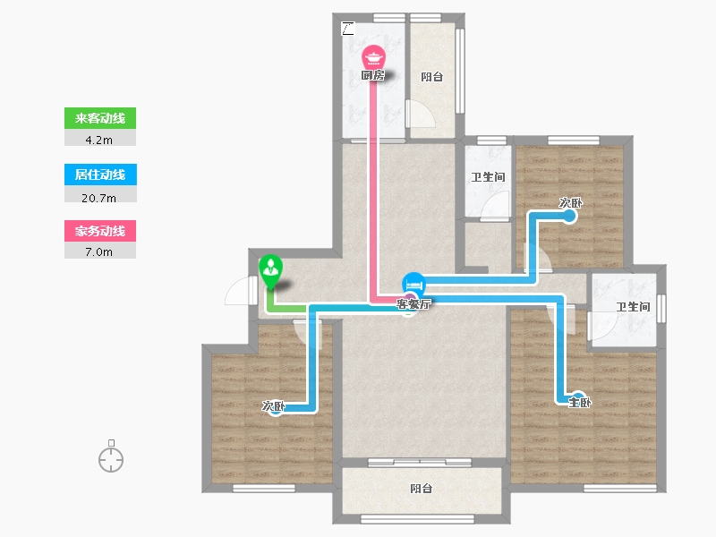 辽宁省-盘锦市-富盈·海滨新城-104.40-户型库-动静线