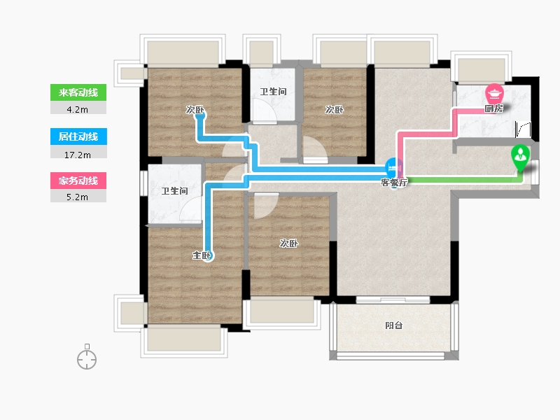 广东省-东莞市-松湖碧桂园·天钻-110.00-户型库-动静线