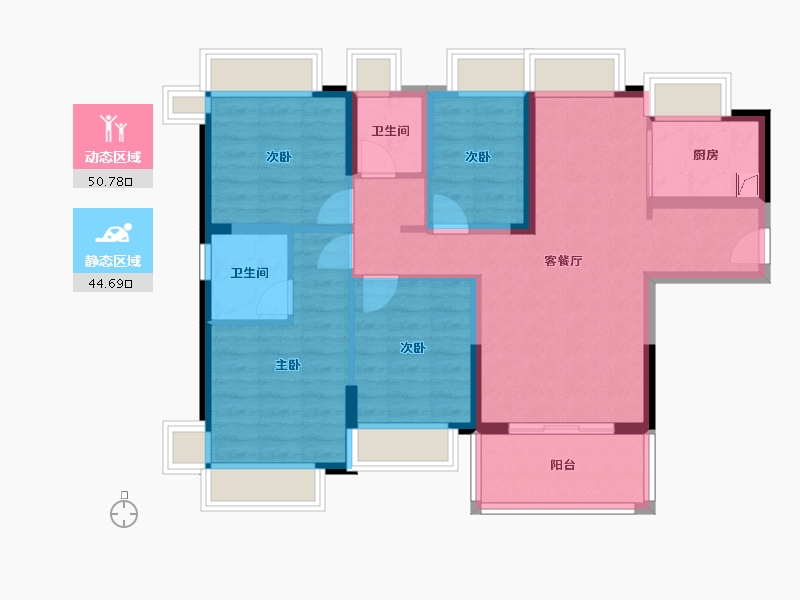 广东省-东莞市-松湖碧桂园·天钻-110.00-户型库-动静分区