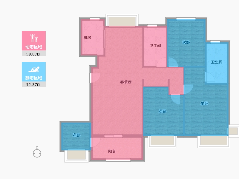 福建省-厦门市-国贸天成二期-102.40-户型库-动静分区