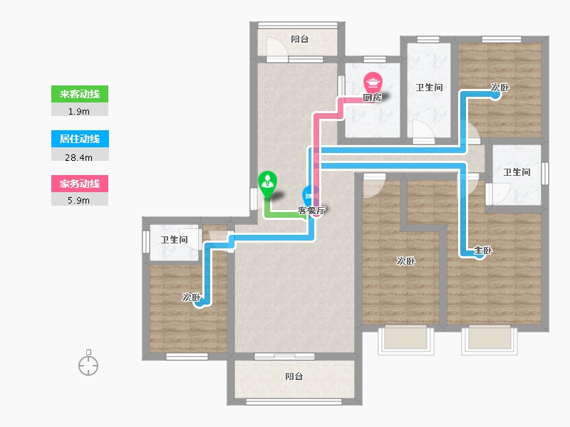 河北省-石家庄市-滨江荣盛华府-118.13-户型库-动静线