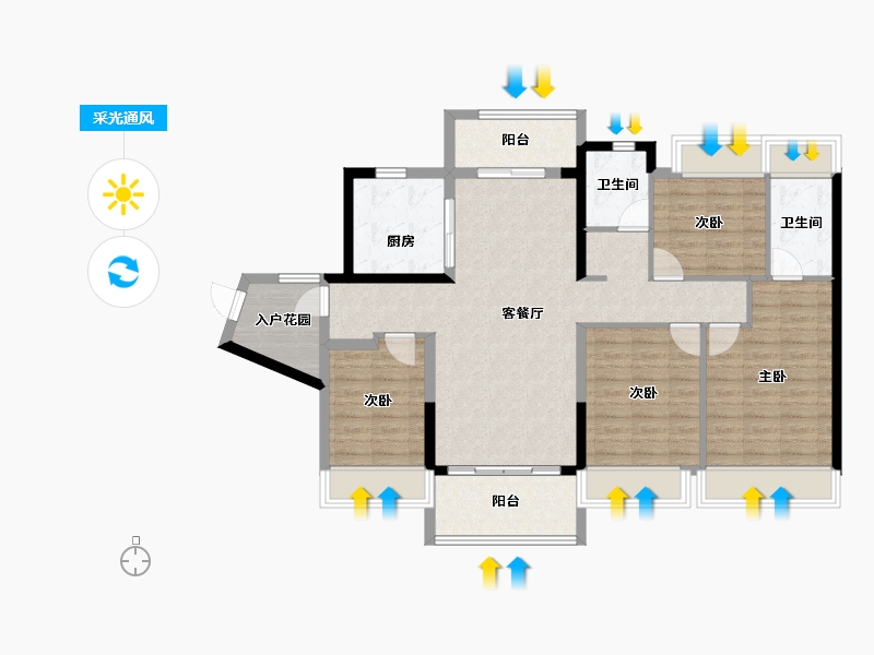 广东省-阳江市-美的未来中心-106.85-户型库-采光通风