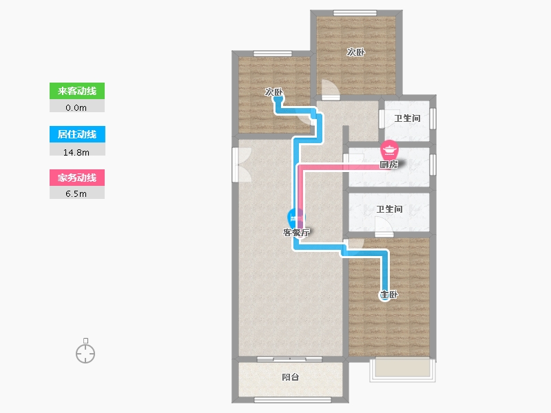 河北省-石家庄市-滨江荣盛华府-107.52-户型库-动静线