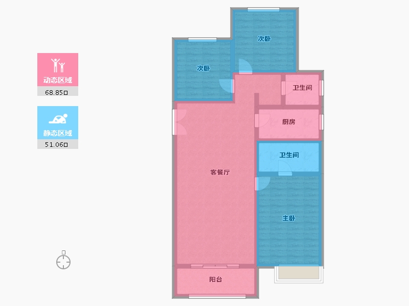 河北省-石家庄市-滨江荣盛华府-107.52-户型库-动静分区