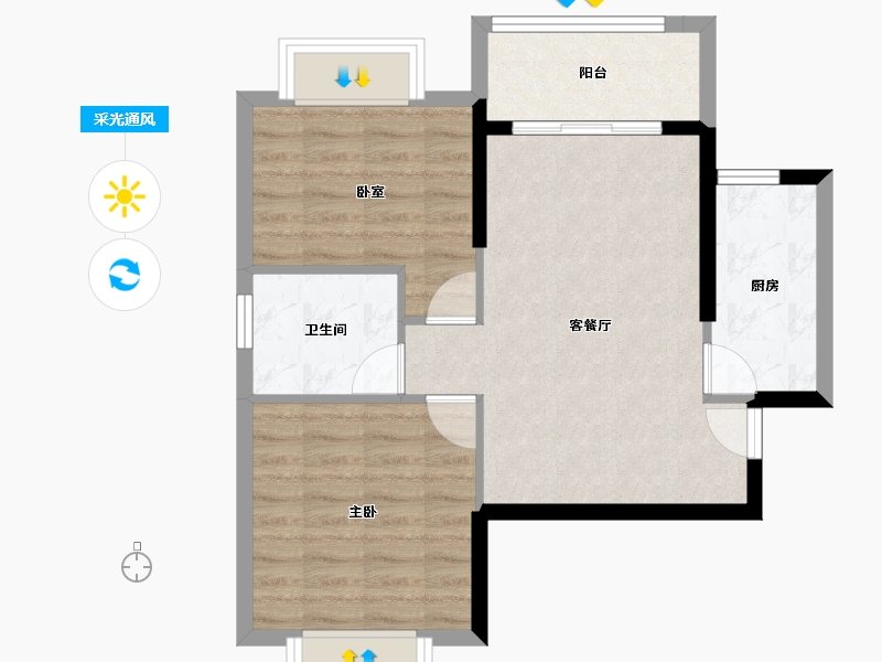 广西壮族自治区-防城港市-防城港恒大悦澜湾-60.80-户型库-采光通风