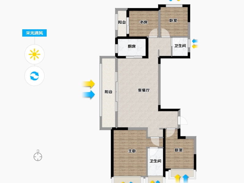 河南省-郑州市-万科·未来时光-114.41-户型库-采光通风