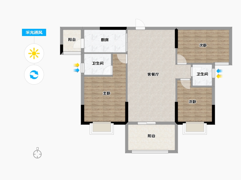 广东省-阳江市-金山明珠-97.00-户型库-采光通风