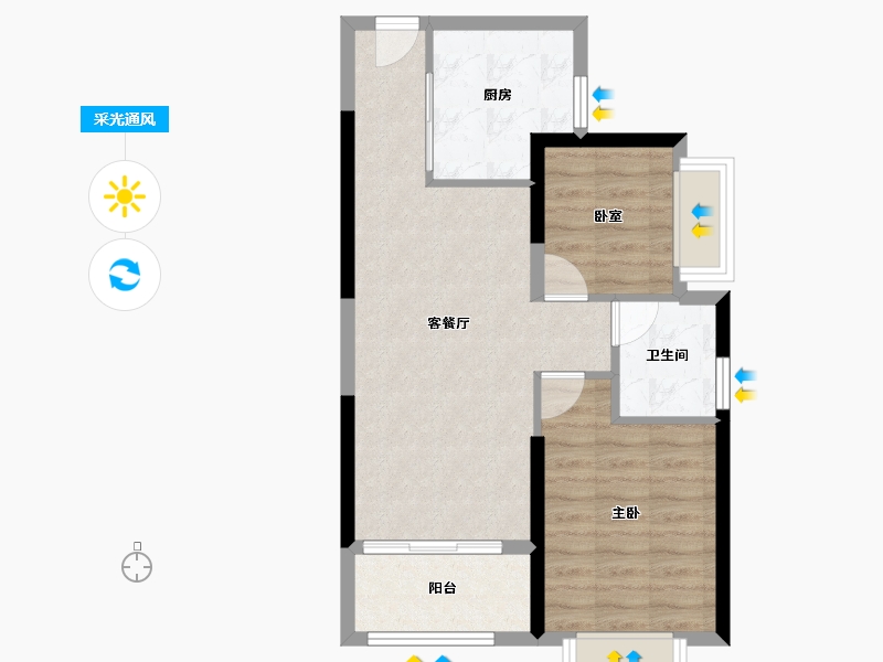 广西壮族自治区-防城港市-防城港恒大悦澜湾-59.20-户型库-采光通风