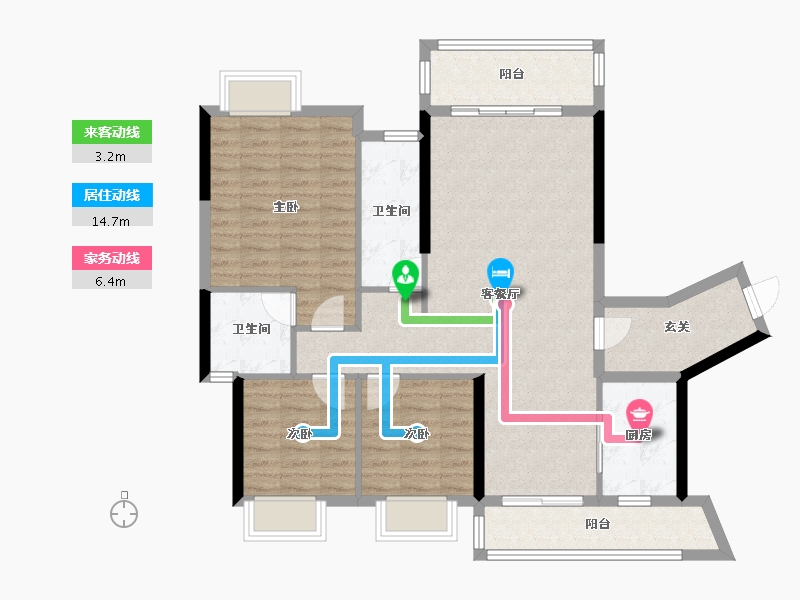 广东省-梅州市-艺展熙园-101.48-户型库-动静线