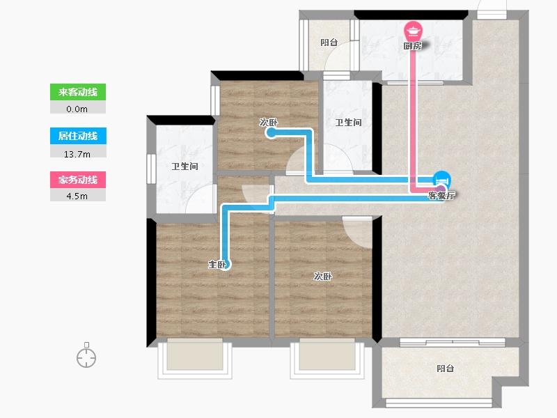 广东省-梅州市-艺展熙园-74.33-户型库-动静线