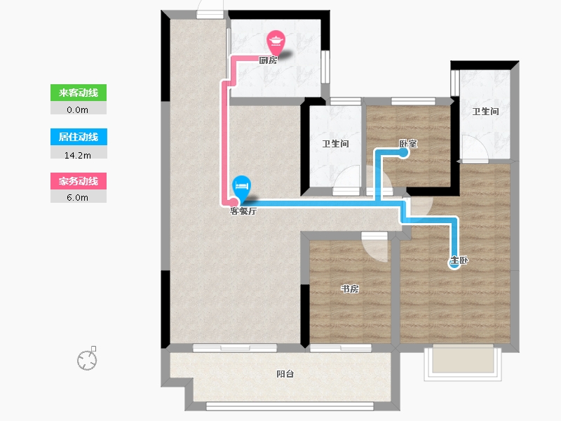 陕西省-西安市-电建·阎良洺悦府-88.00-户型库-动静线