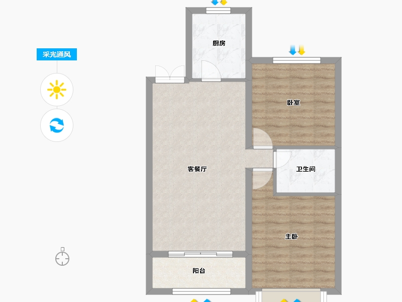 河北省-邢台市-盛世熙府大院-66.83-户型库-采光通风