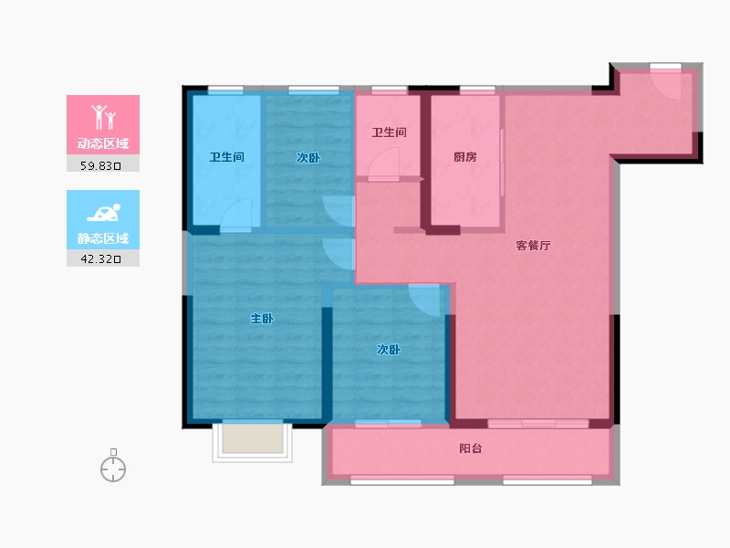 河北省-石家庄市-当代府moma-91.68-户型库-动静分区