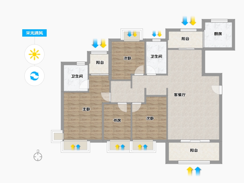 福建省-厦门市-国贸天成二期-109.94-户型库-采光通风